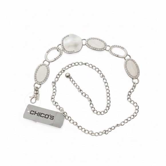 Chico's Accessories - Chico’s Morphic Rhinestone Silver-Toned Belt